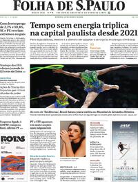 Capa do jornal Folha de S.Paulo 24/08/2025