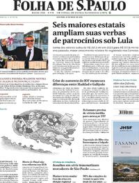 Capa do jornal Folha de S.Paulo 25/05/2025