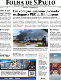Capa do jornal Folha de S.Paulo 25/09/2025