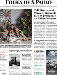 Capa do jornal Folha de S.Paulo 25/12/2025