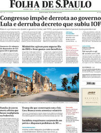 Capa do jornal Folha de S.Paulo 26/06/2025
