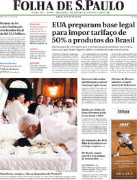 Capa do jornal Folha de S.Paulo 26/07/2025