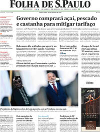 Capa do jornal Folha de S.Paulo 26/08/2025