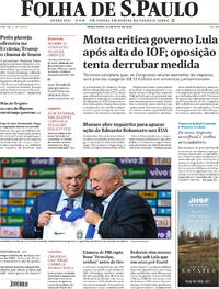 Capa do jornal Folha de S.Paulo 27/05/2025
