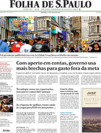 Capa do jornal Folha de S.Paulo 27/07/2025