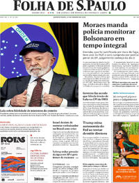 Capa do jornal Folha de S.Paulo 27/08/2025