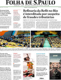 Capa do jornal Folha de S.Paulo 27/09/2025