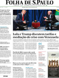 Capa do jornal Folha de S.Paulo 27/10/2025