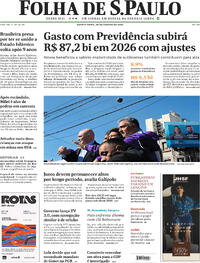 Capa do jornal Folha de S.Paulo 28/08/2025