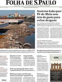 Capa do jornal Folha de S.Paulo 28/10/2025