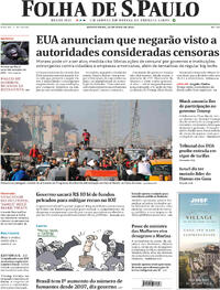 Capa do jornal Folha de S.Paulo 29/05/2025