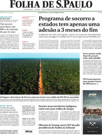 Capa do jornal Folha de S.Paulo 29/09/2025