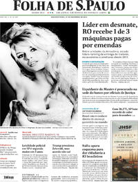 Capa do jornal Folha de S.Paulo 29/12/2025