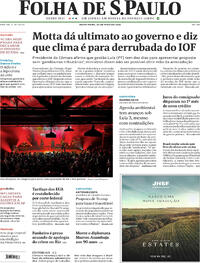 Capa do jornal Folha de S.Paulo 30/05/2025