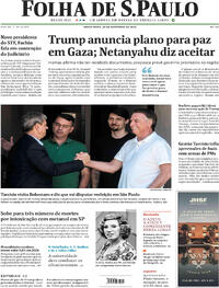 Capa do jornal Folha de S.Paulo 30/09/2025