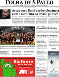 Capa do jornal Folha de S.Paulo 30/11/2025