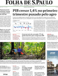 Capa do jornal Folha de S.Paulo 31/05/2025