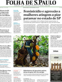 Capa do jornal Folha de S.Paulo 31/12/2025
