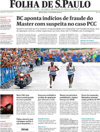 Capa do jornal Folha de S.Paulo 01/01/2026