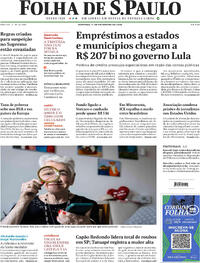 Capa do jornal Folha de S.Paulo 01/02/2026