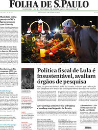 Capa do jornal Folha de S.Paulo 02/01/2026