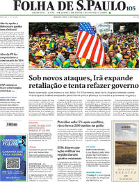 Capa do jornal Folha de S.Paulo 02/03/2026