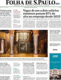 Capa do jornal Folha de S.Paulo 03/04/2026
