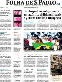 Capa Jornal Folha de S.Paulo