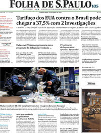 Capa Jornal Folha de S.Paulo