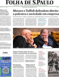 Capa do jornal Folha de S.Paulo 05/02/2026