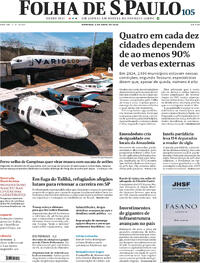 Capa do jornal Folha de S.Paulo 05/04/2026