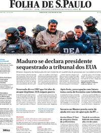 Capa do jornal Folha de S.Paulo 06/01/2026
