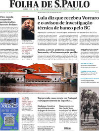 Capa do jornal Folha de S.Paulo 06/02/2026