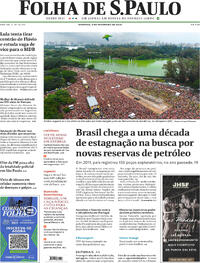 Capa do jornal Folha de S.Paulo 08/02/2026