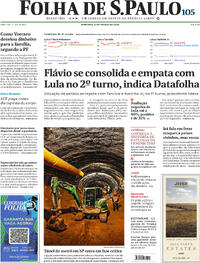 Capa do jornal Folha de S.Paulo 08/03/2026