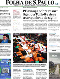 Capa do jornal Folha de S.Paulo 09/03/2026