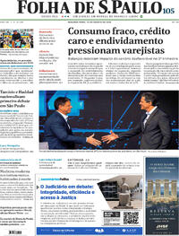 Capa do jornal Folha de S.Paulo 10/08/2026