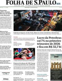 Capa do jornal Folha de S.Paulo 12/05/2026