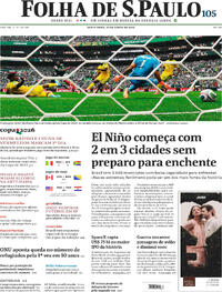 Capa do jornal Folha de S.Paulo 12/06/2026