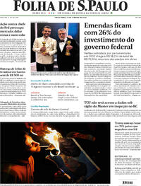 Capa do jornal Folha de S.Paulo 13/01/2026