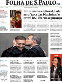 Capa do jornal Folha de S.Paulo 13/05/2026