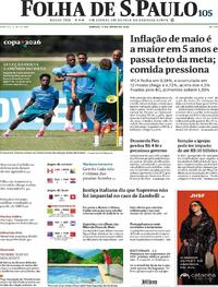 Capa Jornal Folha de S.Paulo