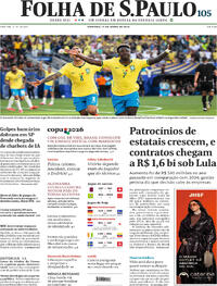 Capa Folha de S.Paulo 14/06/2026