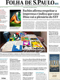 Capa do jornal Folha de S.Paulo 14/08/2026