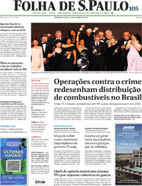 Capa do jornal Folha de S.Paulo 16/03/2026