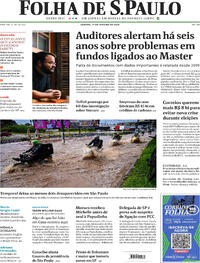 Capa do jornal Folha de S.Paulo 17/01/2026