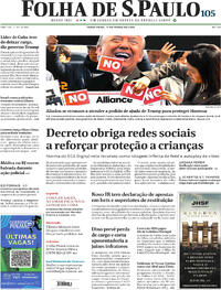 Capa do jornal Folha de S.Paulo 17/03/2026