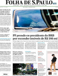 Capa do jornal Folha de S.Paulo 17/04/2026