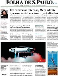 Capa Jornal Folha de S.Paulo