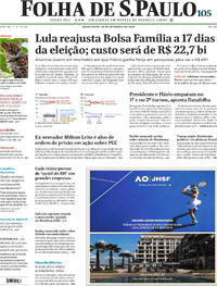 Capa Jornal Folha de S.Paulo